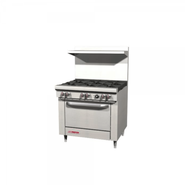 Estufa S36-D, 6 quemadores con horno, Southbend